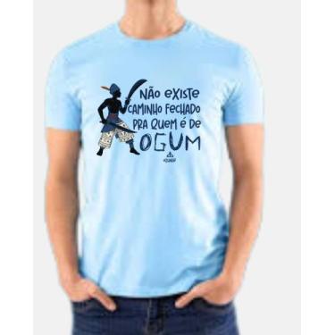 Imagem de Camiseta Não Existe Caminho Fechado Para Quem É De Ogum 100% Algodão U