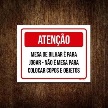 Imagem de Kit 10 Placa Sinalização - Atenção Mesa Bilhar Jogar - Sinalizo.Com