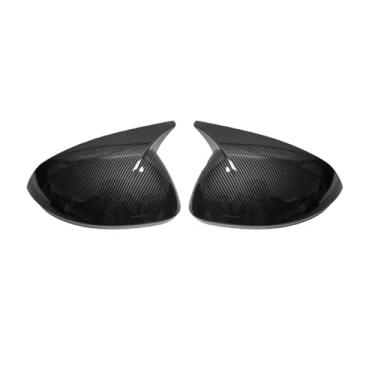 Imagem de Retrovisor do carro espelho lateral capa asa tampa da porta exterior habitação escudo guarnição de fibra carbono/preto Compatível com hyundai sonata 11th 2024(Carbon Look)