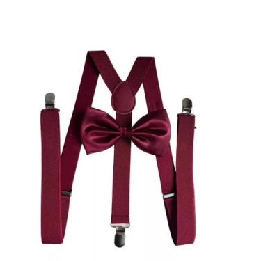 Imagem de Kit Suspensório + Gravata Borboleta Ref: 244/247 - KARECATO, Bordô, Ad