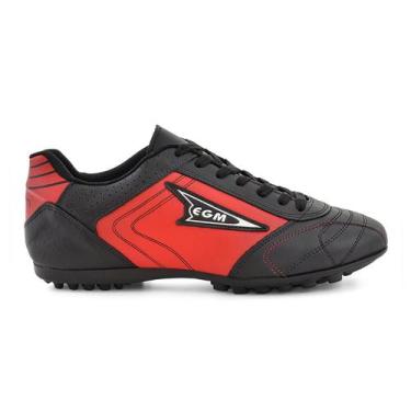Imagem de Chuteira EGM Cordoba Futebol Society Couro Trava Fixa Campo Masculino 