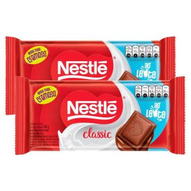 Imagem de Kit 2 Chocolate Nestlé Classic ao Leite 80g