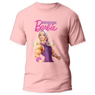 Imagem de Camiseta Barbie BodyBuilder Treino Fofo Academia Rosa 1, Rosa, M