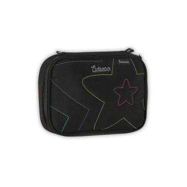 Imagem de Estojo Luluca Youtuber 36 Elásticos Escolar Meninas Box Teen, Preto