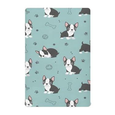 Imagem de SEHANY Lençol de berço de cachorro fofo para meninos e meninas, macio, respirável, elástico, lençol com elástico padrão para bebês de 27 x 99 cm