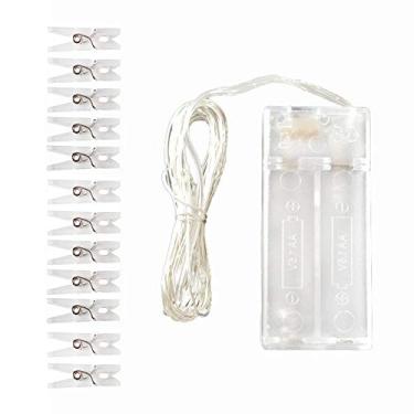 Imagem de 2 Metros 20 LEDs Luz de Fio Fada com 12 Clips Foto Clamp Design Flexível Dobrável e Plegável Funcionamento Baterias AA para Uso Diário em Casa Festa D