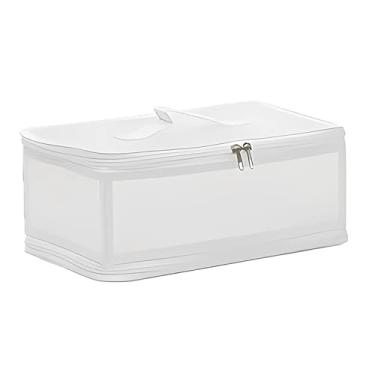 Imagem de Sacos de Armazenamento Organizadores Armário Pliáveis Recipientes com Zíper e Alça Reforçada para Roupas Mantas Edredons Lençóis Travesseiros Brinqued