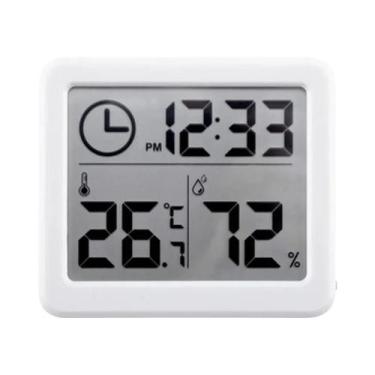 Imagem de Relógio Digital De Mesa E Parede Com Temperatura E Umidade Para Decora