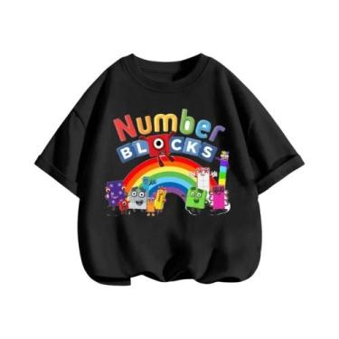 Imagem de Camiseta Infantil Com Estampa De Anime, Verão, Blocos De Construção Di