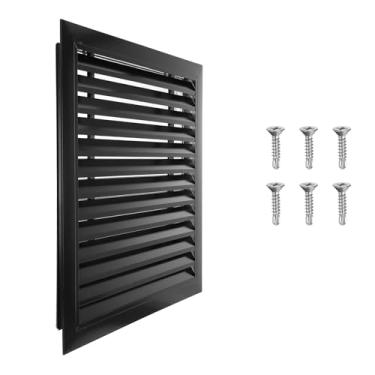 Imagem de PATIKIL Ventilação de frontão de 55 x 55 cm, 1 peça de ventilação de galpão de parede de liga de alumínio grade de ar quadrada com filtro inoxidável para teto de garagem no sótão da casa, tamanho da