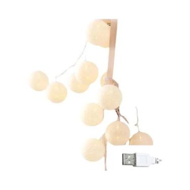 Imagem de Luzes De Cordão LED De Algodão USB Com 10, 20, 40 Bolas, Luzes De Fada