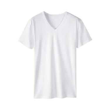 Imagem de Camiseta Masculina plus Size Com Decote Em V, Manga Curta, Respirável,