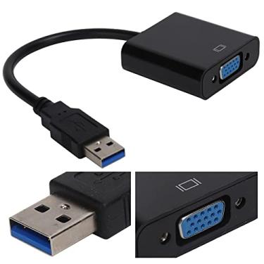 Imagem de Adaptador Usb 3.0 para Vga, Placa de Vídeo Externa Multi-display Usb para Vga para Desktop para Laptop para Pc (Preto)