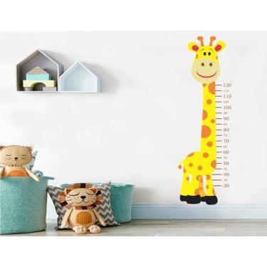 Imagem de adesivo de parede girafa régua de crescimento - Adesivos Kigrude