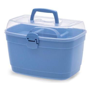 Imagem de Maleta Multiuso Manicure Esmalte Maquiagem Azul - Grande - Paramount P