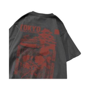 Imagem de Camisetas De Algodão Oversize Femininas Com Estampa De Sakura De Tóqui