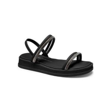 Imagem de Sandália Feminina Dakota Anabela Flatform Brilho Y6963 Preto-Feminino