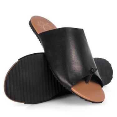 Imagem de Rasteirinha Slide Flat Em Couro Tropicaos Feminina-Feminino