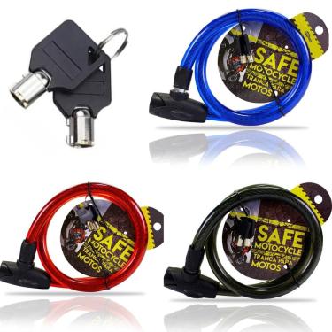 Imagem de Trava Tranca Cadeado Grosso Bike Moto Estepe 1,2mts X 20mm-Unissex