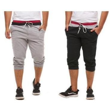 Imagem de Kit 02 Bermudas Masculina de Moletom Saruel Skinny a Pornta Entrega B1-Masculino