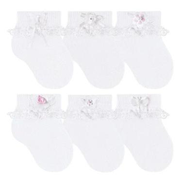 Imagem de Meia Bebê  Batizado e Festa Com Laço Papilloo