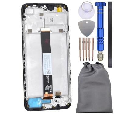 Imagem de Digitalizador de tela sensível ao toque com moldura para Xiaomi Redmi 9A preto 6.53