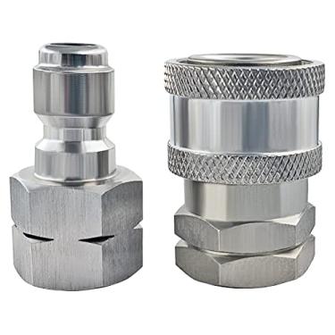 Imagem de Ultimate Washer UW16-PWCD05 Conjunto de adaptador de lavadora de pressão de conexão rápida de aço inoxidável de 0,6 cm de pressão máxima 5000 PSI