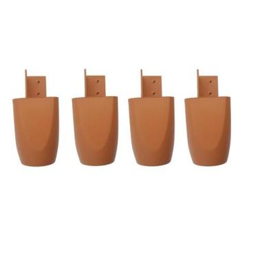Imagem de Kit com 4 Pés para Multiusos Guarda Roupas Modelo Mari 7 Cm - Zoe & Ch
