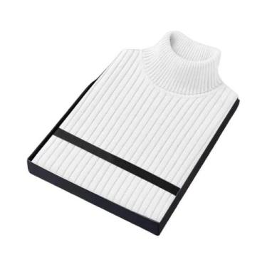 Imagem de Suéter Masculino Slim Fit De Manga Longa Com Gola Alta, Casual, Listra