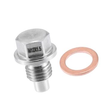 Imagem de REPAIROCK Bujão de drenagem de óleo magnético do motor de substituição para BMW E90 E92 E93 E46 E39 120i, aço inoxidável M12x1,5 com arruela de cobre, peças de reposição automática