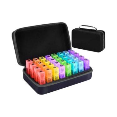 Imagem de Organizador Diário De Medicamentos Com 32 Compartimentos, Caixa Mensal