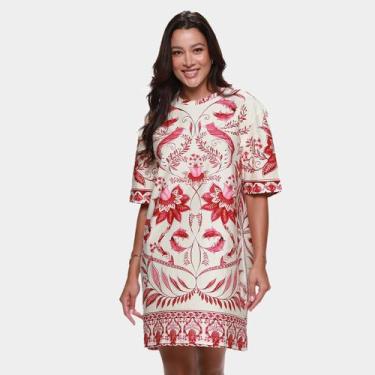 Imagem de Vestido Tshirt Farm Casual Feminino, Bege, G