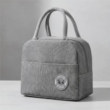 Imagem de Necessaire Térmico Porta-Marmita Fitness 2 L – Lancheira Marmiteiro Isolada, Impermeável, Reutilizável e Compacta | Ideal para Academia, Trabalho, Viagem e Dia a Dia (Cinza)