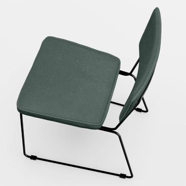 Imagem de Cadeira Estofada Para Sala De Jantar Base Aço Verde Musgo