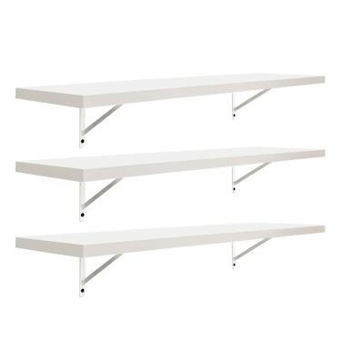 Imagem de Kit 3 Prateleiras 90 x 20cm Branco Espessura 25mm