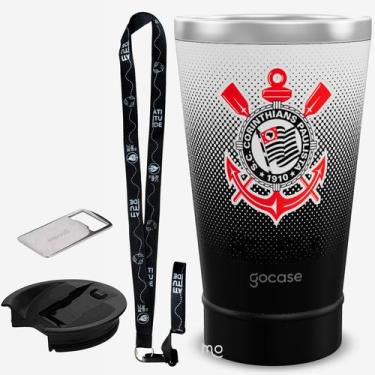 Imagem de KIT Copo Térmico GOCASE Vibe 470ml do CORINTHIANS com tampa e abridor 