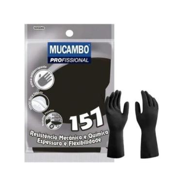 Imagem de Luva de Segurança Látex Preta XG Mucambo Construção Limpeza