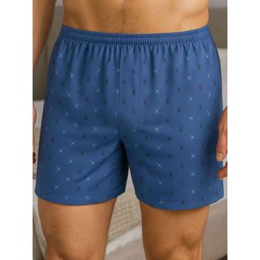 Imagem de Samba Canção Masculina Estampada Cueca Pijama Short de Dormir - c4 SAM