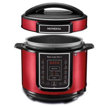 Imagem de Panela De Pressão Elétrica Mondial Master Cooker Red Pe-39 Panela Elétrica Pressão-220v-vermelho/inox