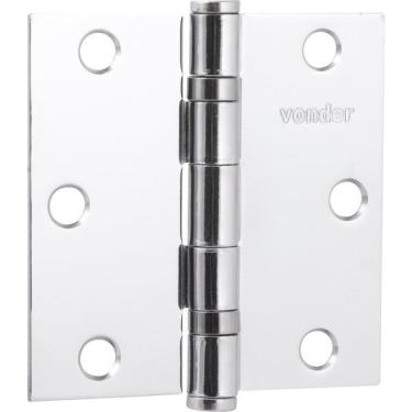 Imagem de Dobradiça p/ porta 4" aço carbono cromado c/ 3 peças Vonder
