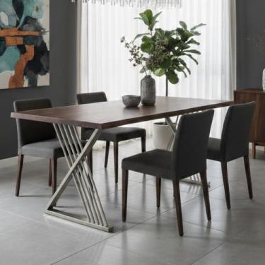 Imagem de Base de Mesa Francis Em Aço Carbono 1,80m x 0,90m Para Tampo de Madeir