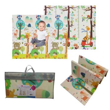 Imagem de Tapete de Atividades Bebê Dobrável Dupla Face Infantil Tatame 200X150 