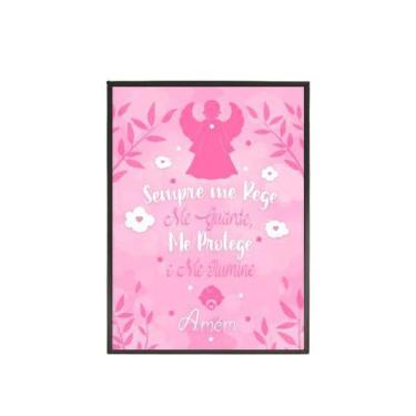 Imagem de Quadro Infantil Sempre Me Rege Rosa 34X23Cm