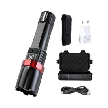 Imagem de Lanterna LED Recarregável USB De Alta Potência Com Zoom Tático Para Ca