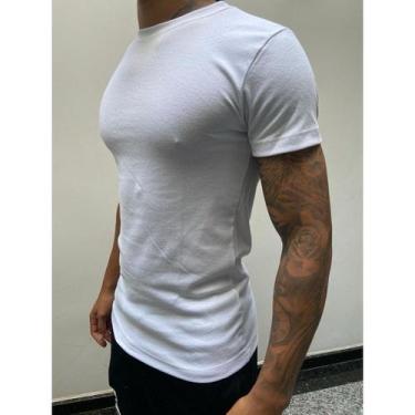 Imagem de Americana manga curta masculina canelada/camiseta basica/cam canelada,