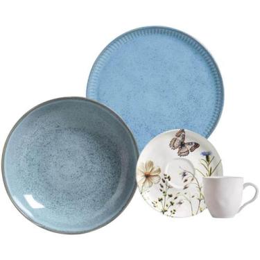 Imagem de Aparelho de Jantar 16 Peças Cerâmica Porto Brasil Mesa Posta Bio Breez