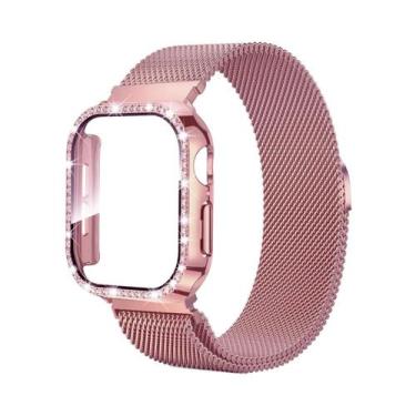 Imagem de Pulseira De Diamante Com Fecho Milanesa Para Apple Watch Compatível Co