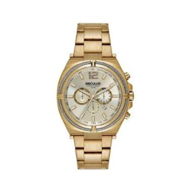 Imagem de Relógio Seculus Masculino Dourado Cronografo 44252gpsvda2-Masculino