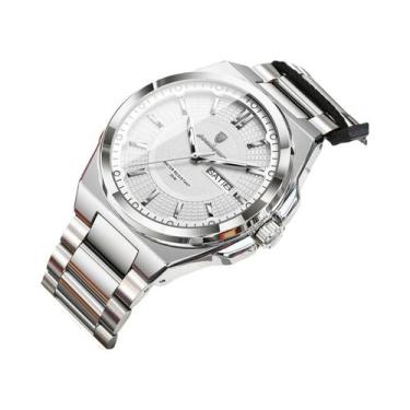 Imagem de Relógio De Quartzo Masculino Casual À Prova d'Água Em Aço Inoxidável L