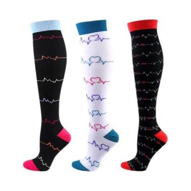 Imagem de Meias De Compressão Para Mulheres E Homens, 3 Pares, Até O Joelho, 30M